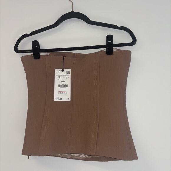 NWT Women’s Knit Tank Beige Tub Top Pink Sz Sm Corset Top Neutral Event Concert - Picture 11 of 15